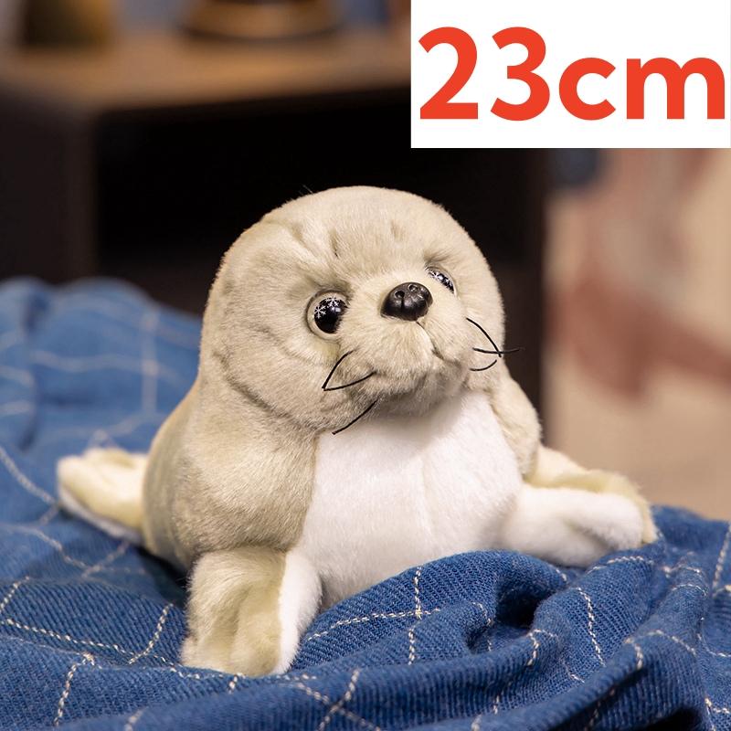 Kawaii Cartoon Seal Plush Doll Super Soft Blue Sea Creature Stuffed Animal Sea Lion Huggable Pillow Christmas Birthday Gift
