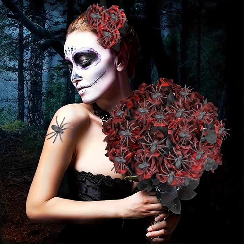 1 szt. Dekoracja stołu Kwiat Horror Dekoracja Wypełniacz do wazonu Jesienne Sztuczne Róże Halloween Dostępnych wiele opcji