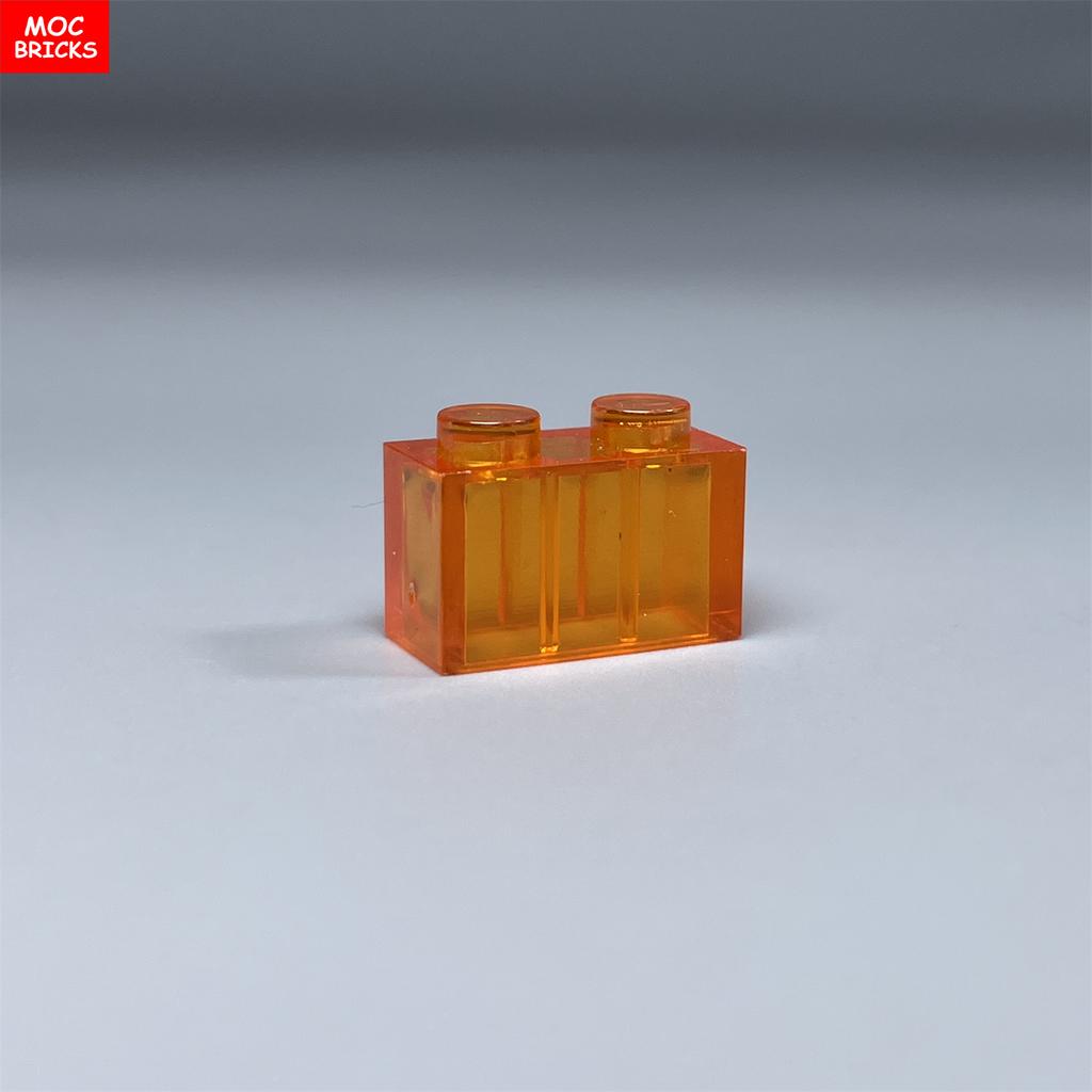 Non-Toxic 50Pcs/Lot Moc Bricks Brick 1X2 Transparent 3004 3065 35743 City House Model Educational Building Blocks Toys Kids Gifts