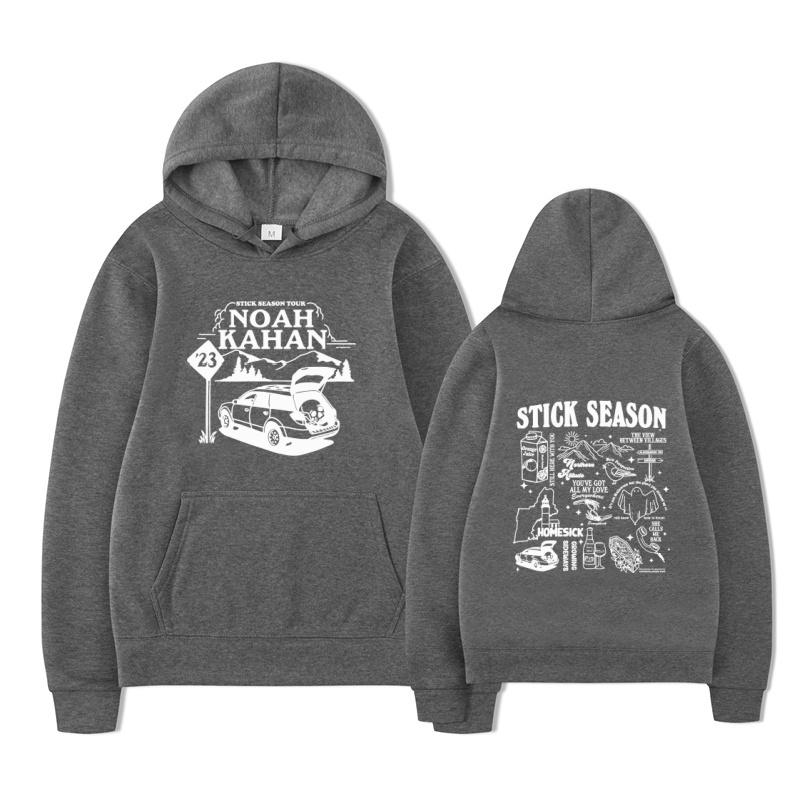 Noah Kahan Stick Season Merch Country Music Album Hoodie Sweatshirt Winter Warm Pullover Top Streetwear Unisex