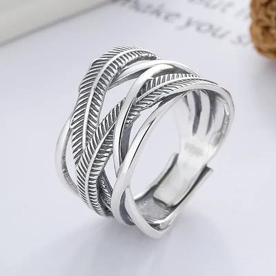 Huitan Metal Color Cross Opening Rings for Women Vintage Style Adjustable Finger Jewelry Female Retro Party Accessories
