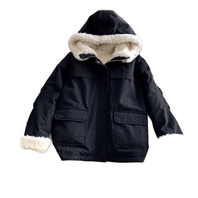 Womens Warm Hooded Short Cotton Puffer Jacket Winter 2026 Loose Fit Casual Coat Students