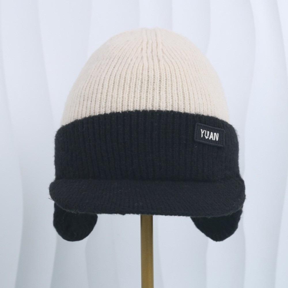 Dual Tone Thermal Knit Beanie Thickened Winter Warm Hat Versatile Couples Hats  Outdoor Activities