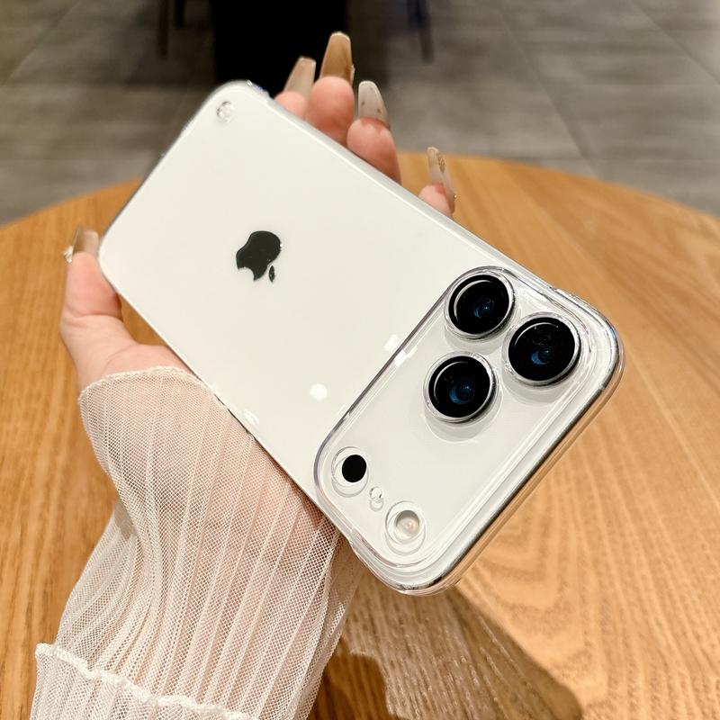 Coque Ultra Mince Transparente Semi-enveloppante Pour iPhone 17 Air 16 15 14 Plus 13 11 12 16 17 Pro Max Housse de Protection en Verre pour Appareil Photo