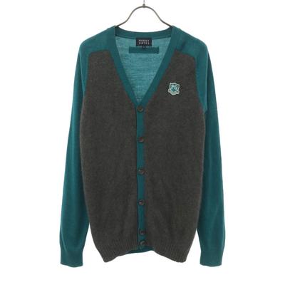 Golf Long Sleeve Knit Cardigan 4 Gray X Green Sweater Men's Used