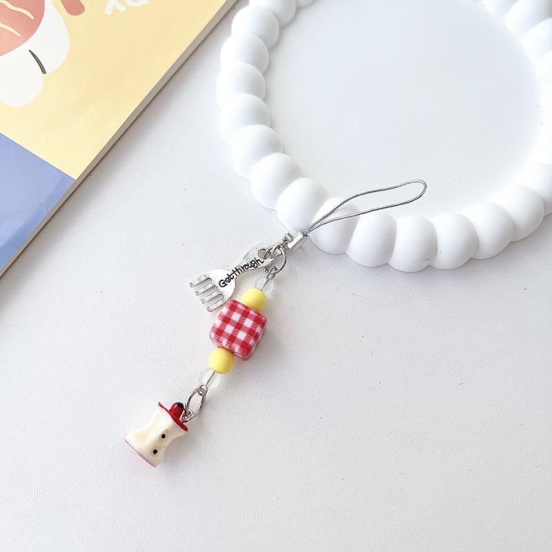 Japanese Korean Cute Apple Lanyard Pendant for USB Drives, AirPods, Earphones, and Bags