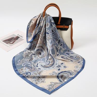 Foulard da Capo in Seta Stampata di Lusso per Donna, Fazzoletto Floreale, Cravatta da Collo, Foulard da Polso, Sciarpe, Fascia per Capelli Hijab, Bandana, Echarpe