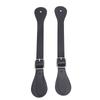 Pair of Synthetic Leather Spur Straps Adjustable Length 22cm Long Western Cowboy Spur Holder for Equestrian Black