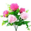 Artificial Pomegranate Rose Bouquet for Home Decor, 6 Heads Silk Flowers