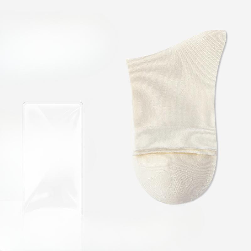 Female Autumn Pure Color Cotton Sweat Absorbing Deodorizing Antibacterial Boneless Cotton Socks