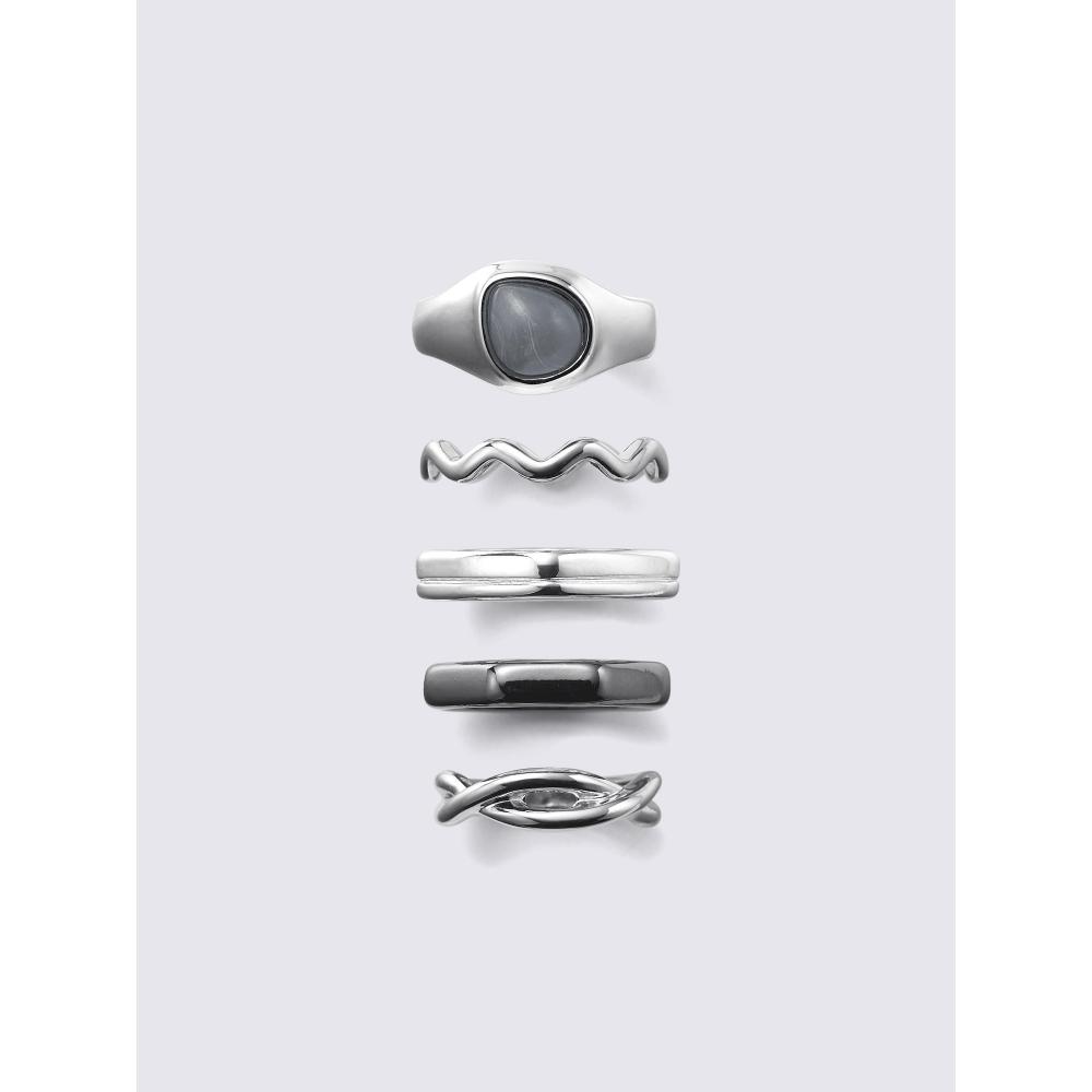 GU by Uniqlo Stone Wave Ring 5p Mn