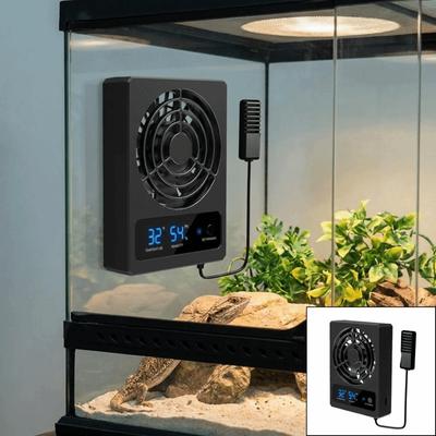 Quiet Reptile Terrarium Cooling Fan Low Noise Temperature Humidity Sensing Fan Vivarium