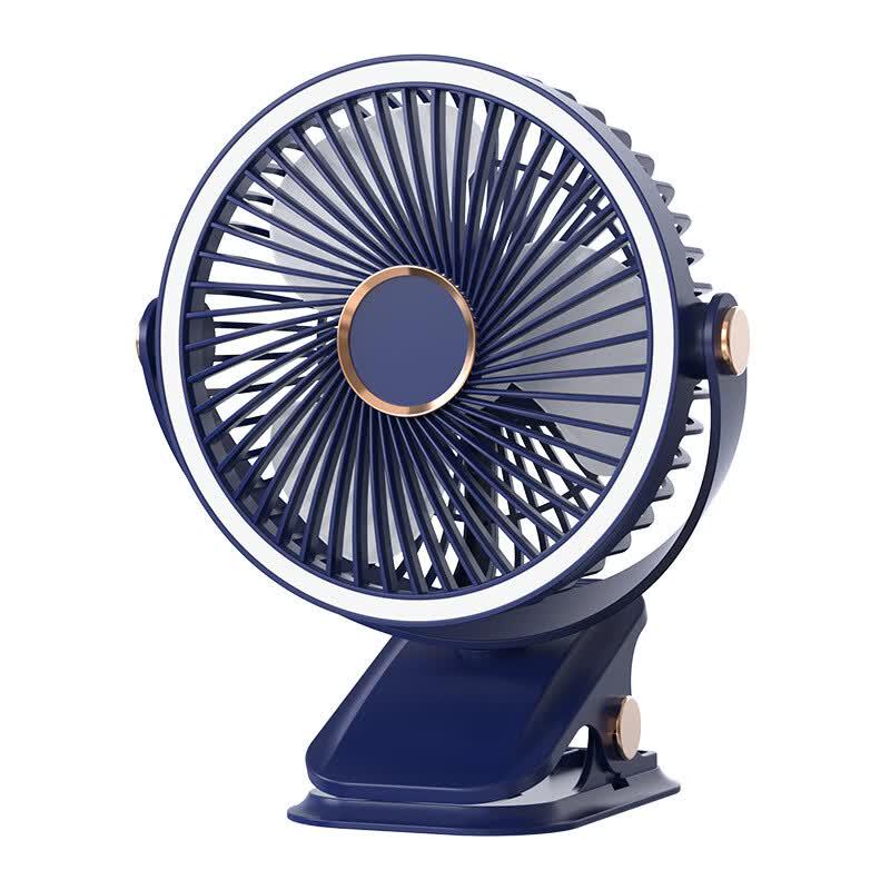 KAILIYA Portable Clip-on USB Fan with Light синий