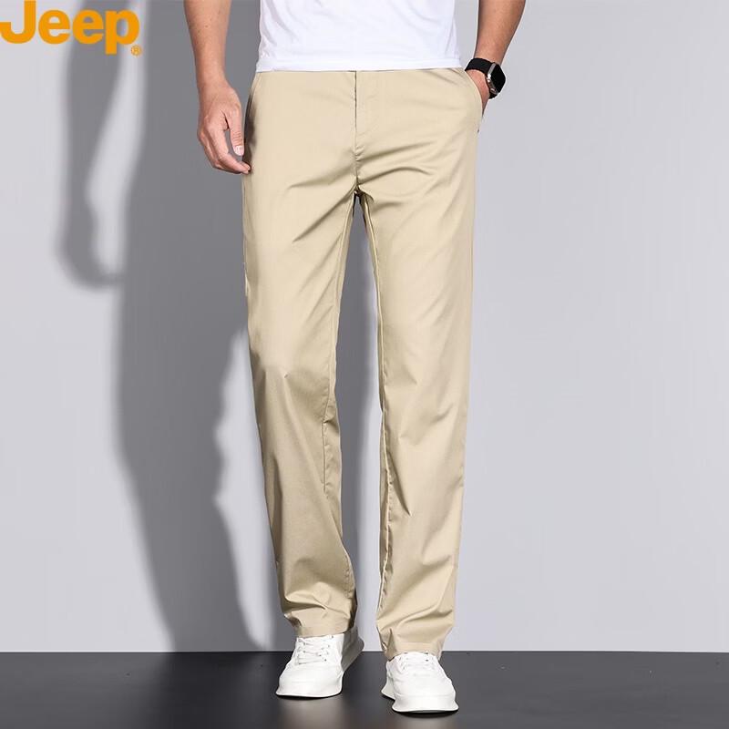 Jeep Men's Lightweight Casual Straight-Leg Pants