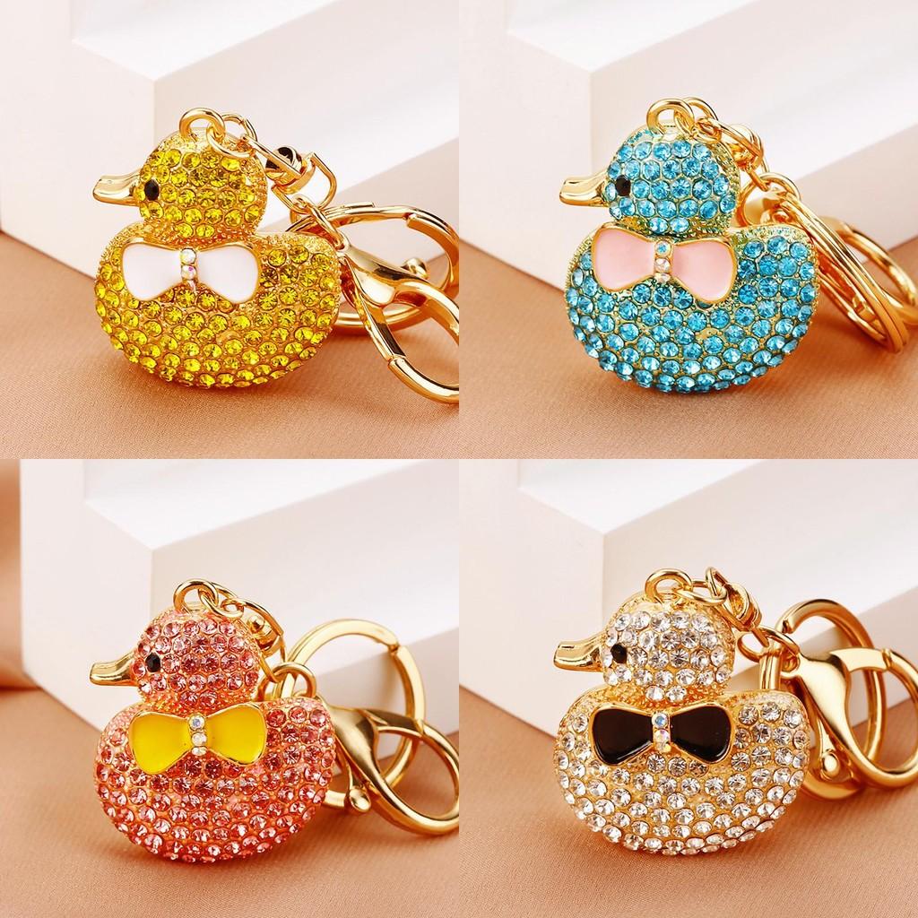 Charming Full Diamond Yellow Duck Keychain Cute Gift For Birthdays And Celebrations