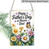 2D Flach, 1 Stück Gedenk-Blumen-Schmetterling Metallwandkunst Schild "Alles Gute zum Vatertag im Himmel Papa" - 8*12 Zoll Aluminium Rustikale Wohndekoration, Wand für Beileid