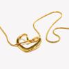 E.B.belle Thin Snake Chain Minimalist Heart Pendant Necklace Gold Plated Decoration 316L Stainless Steel Jewelry