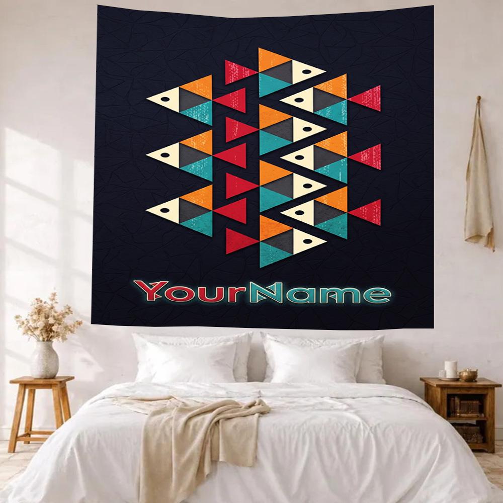 Ethnic Tribal Patterns Custom Your Name Wall Decor Tapestry Art For Pet Memorial Birthdaywedding Party Backdrop Family Gift