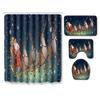 Christmas Bathroom Shower Curtain Four-Piece Combination Floor Mat Bathroom Water Absorbent Non-Slip Door Mat Bedroom Carpet