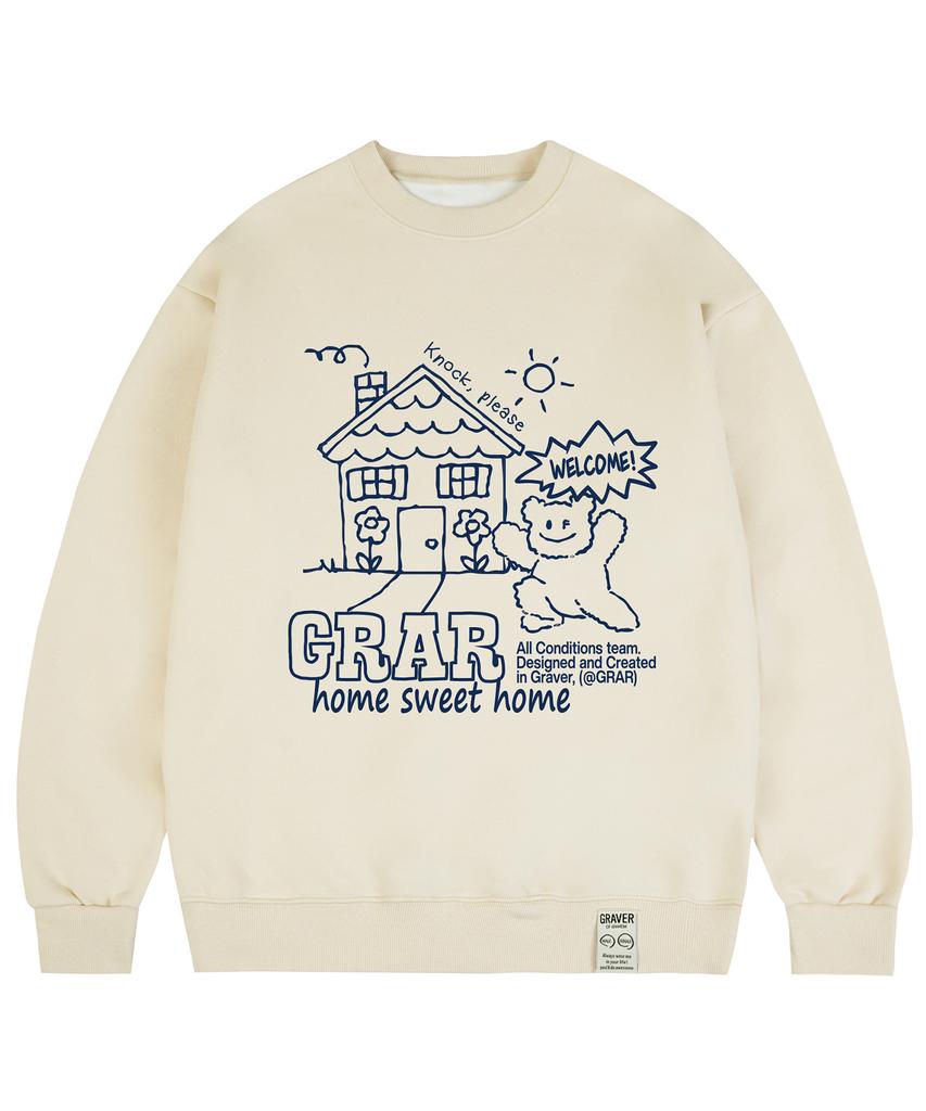 GRAVER [Unisex] Sweet-Home Sweatshirt_Cream