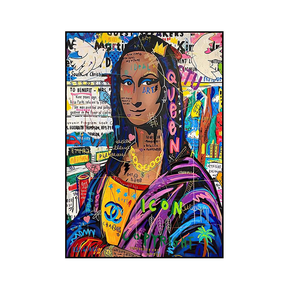 

Абстрактное искусство, уличное граффити, Мона Лиза, настенный художественный постер, современное украшение для дома, комнаты, холст, живопись, фрески, фотографии, печать, произведение искусства 21x30cm No Frame