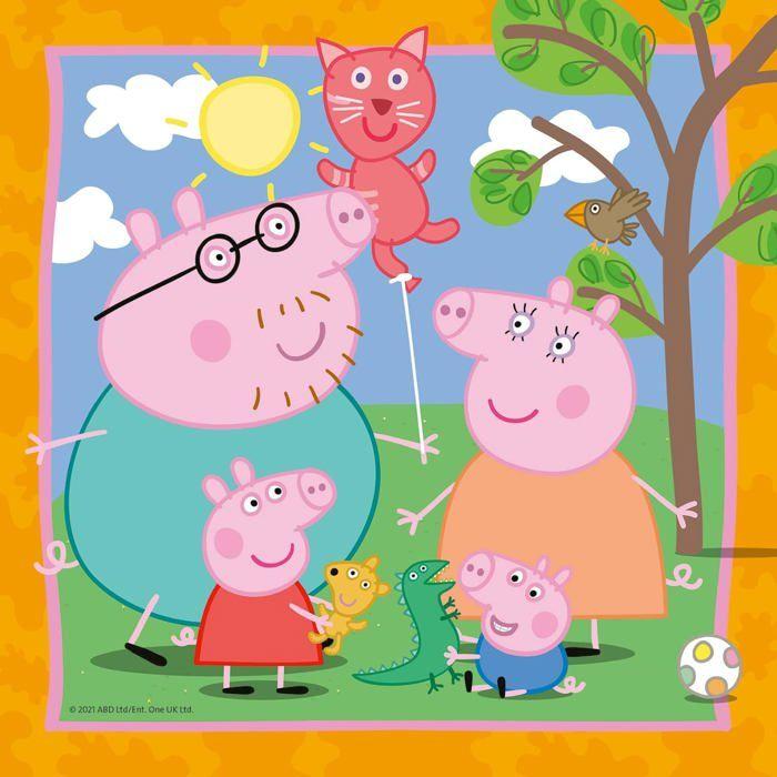 Puzzles 3 x 49 pièces : La famille et les amis de Peppa Pig