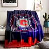 Couverture Thème Chicago Fire FC Convient Pour Le Canapé Le Camping Et Le Voyage Fabriquée En Matière Flanelle Douce Un Cadeau Idéal Pour Des Occasions Telles Que Les Anniversaires Et