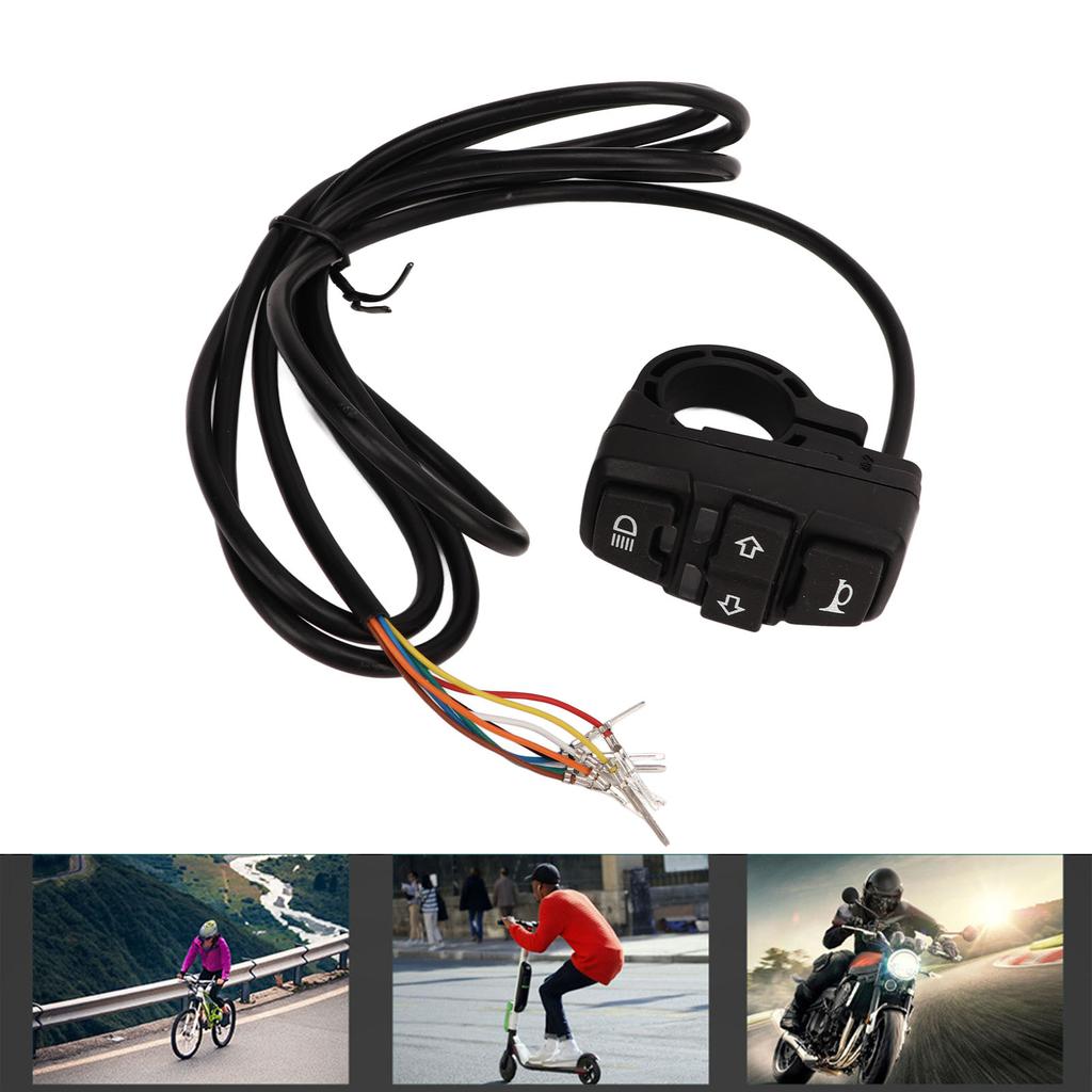 36V 48V Przełącznik Światła i Klaksonu do Roweru Elektrycznego Wodoodporny IP54 Przełącznik Sterujący na Kierownicę 22,2 mm Motocykle Rowery Elektryczne Skutery