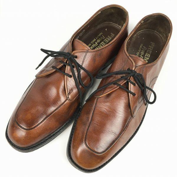 Vintage 80s-90s FREEMAN U-Tip Business Shoes Brown Size 8.5D (26.0-26.5) Men's(USED)