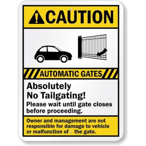 

Automatic Gates No Tailgating Caution Aluminum Weatherproof Sign pAluminum 20x30cm（7.8x11.8inch）