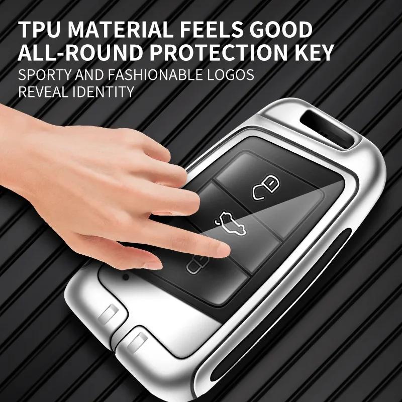2026 Caldo 3 Pulsanti Moda Lega Custodia Protettiva Copri Telecomando Auto Guscio in Pelle Portachiavi per Skoda Superb A7 Kodiaq Auto Ac