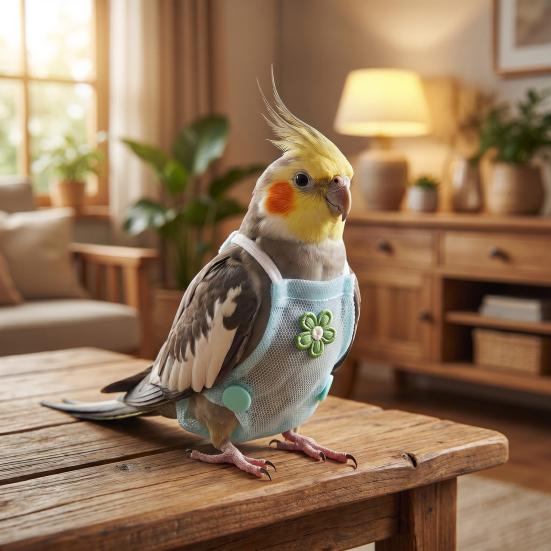 Yousheng Parrot Diaper Clothes with Leash, Parrot Flight Harness Diaper, Reusable Parrot Nappy Clothes, Outdoor Training Harness for Parakeet Budgies