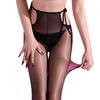 Sexy Women 640 Pin Oil Glossy Shiny Pantyhose Lace Up Bandage Shaping Stocking Thin Smooth Tights Maid Pantyhose Open Crotch
