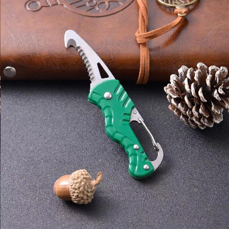 G18 High Hardness Multifunctional Tool Knife Foldable Sawtooth Sharp Express Package Knife Keychain Hook Cutting Survival Tool