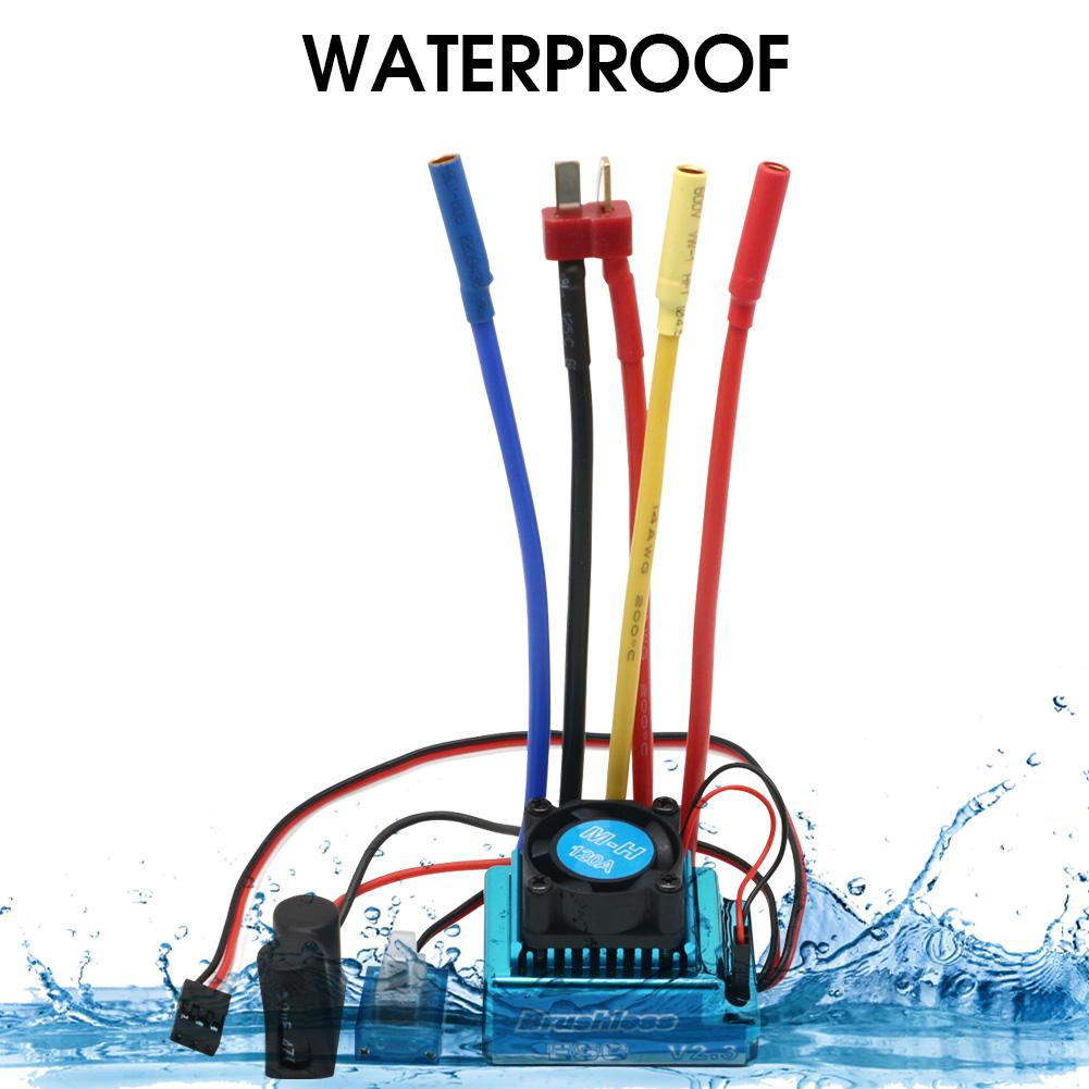 Waterproof 45A 60A 80A 120A Brushless ESC Electric Speed Controller Dust-proof for 1:8 1:10 1:12 RC Car