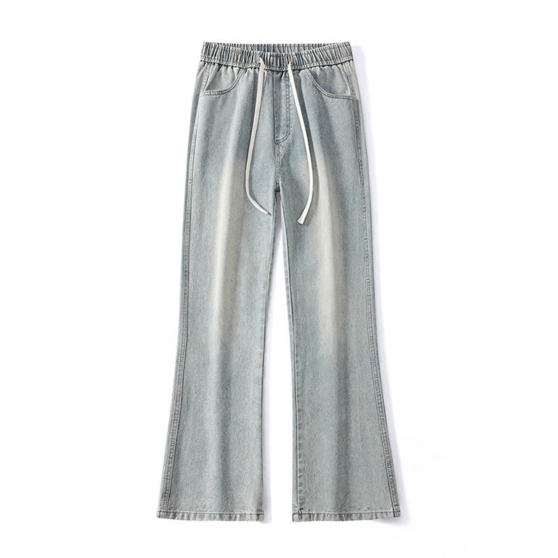 American Retro Jeans Men's Winter Plush Thickened Flared Trousers