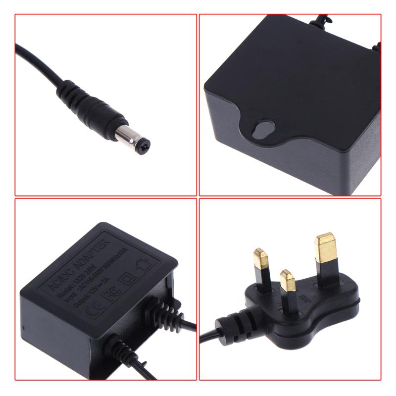 Alimentatore DC12V 2A Spina EU/US/AU/UK Impermeabile per Esterno Caricabatterie per Telecamera di Sorveglianza di Sicurezza CCTV NVR DVR Router Ingresso