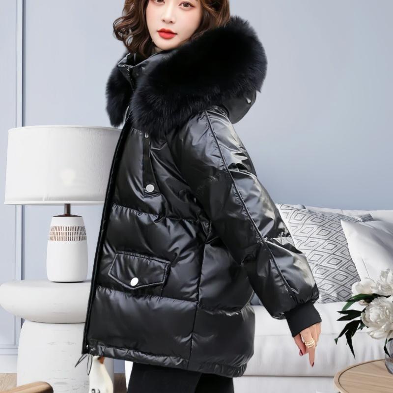 Winner Down Padded Jacket Women's Short Korean Fashion Glossy Padded Jacket Loose Warm Jacket