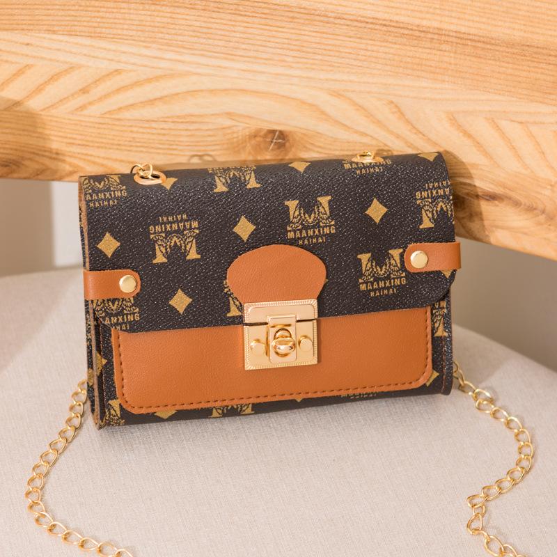 

Модная мини-сумка-кроссбоди маленькая квадратная сумка контрастного цвета с принтом, на цепочке, на плечо, женская сумка, сумочка, сумка для мобильного телефона и мелочи
