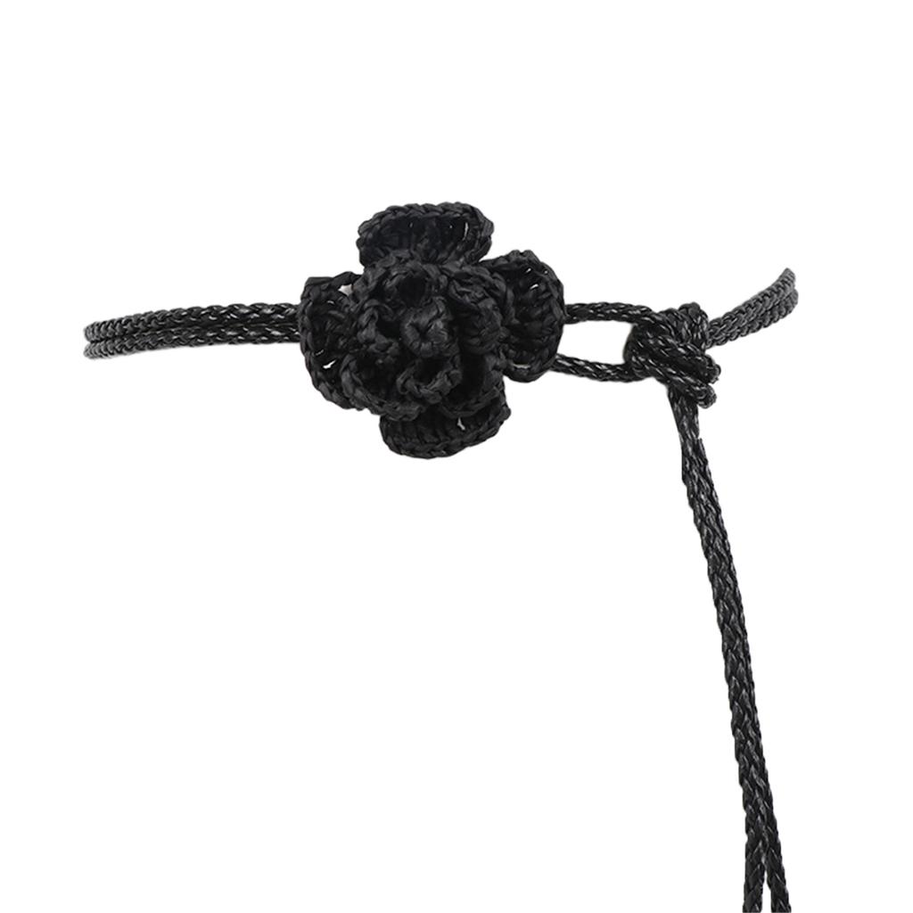 PU Leather Waist Rope with Vintage Flower Styles Selfknotted Waist Cord Belt for Unique Fashion Women Daily Wear