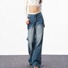 Fashionable Comfortable Vintage Wide Leg Jeans Female Autumn Skinny Low Waist Loose Straight Peplum Trousers Jeans for Women Long Denim Pants