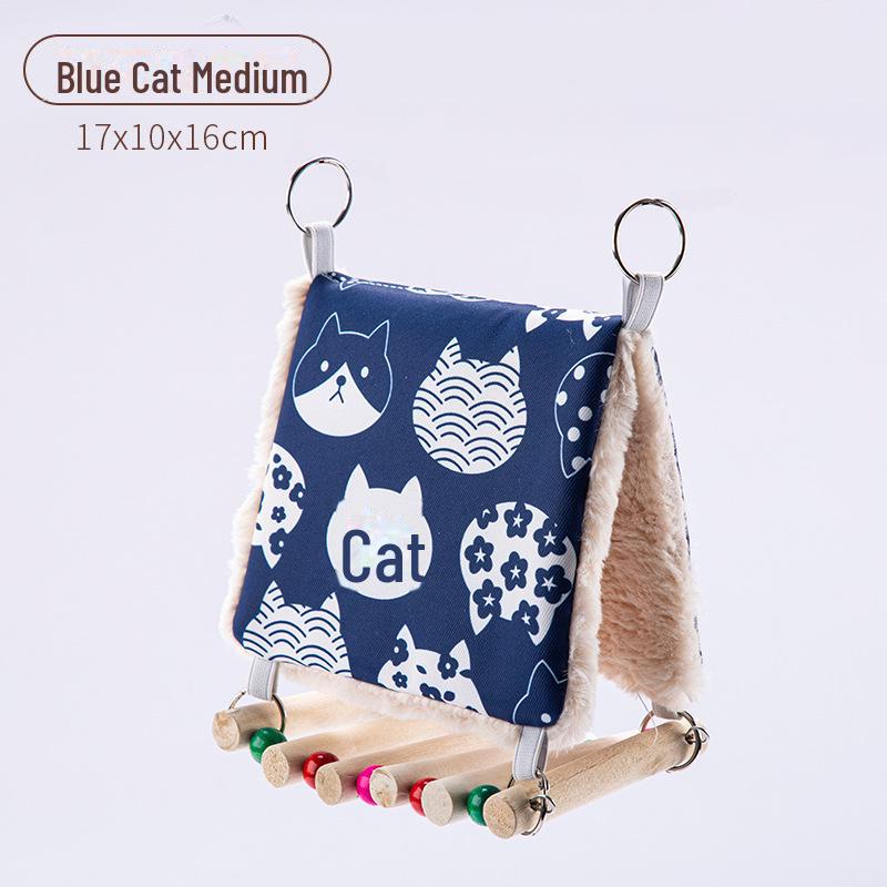 Parrot Warm Tiger Skin Hammock: Thickened Velvet Cotton Nest & Bird Toy for Winter