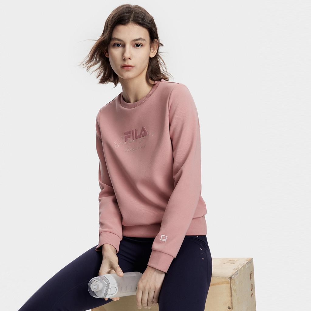 New FILA Sweatshirt Women's Dark Rose Red A11W341205FWI