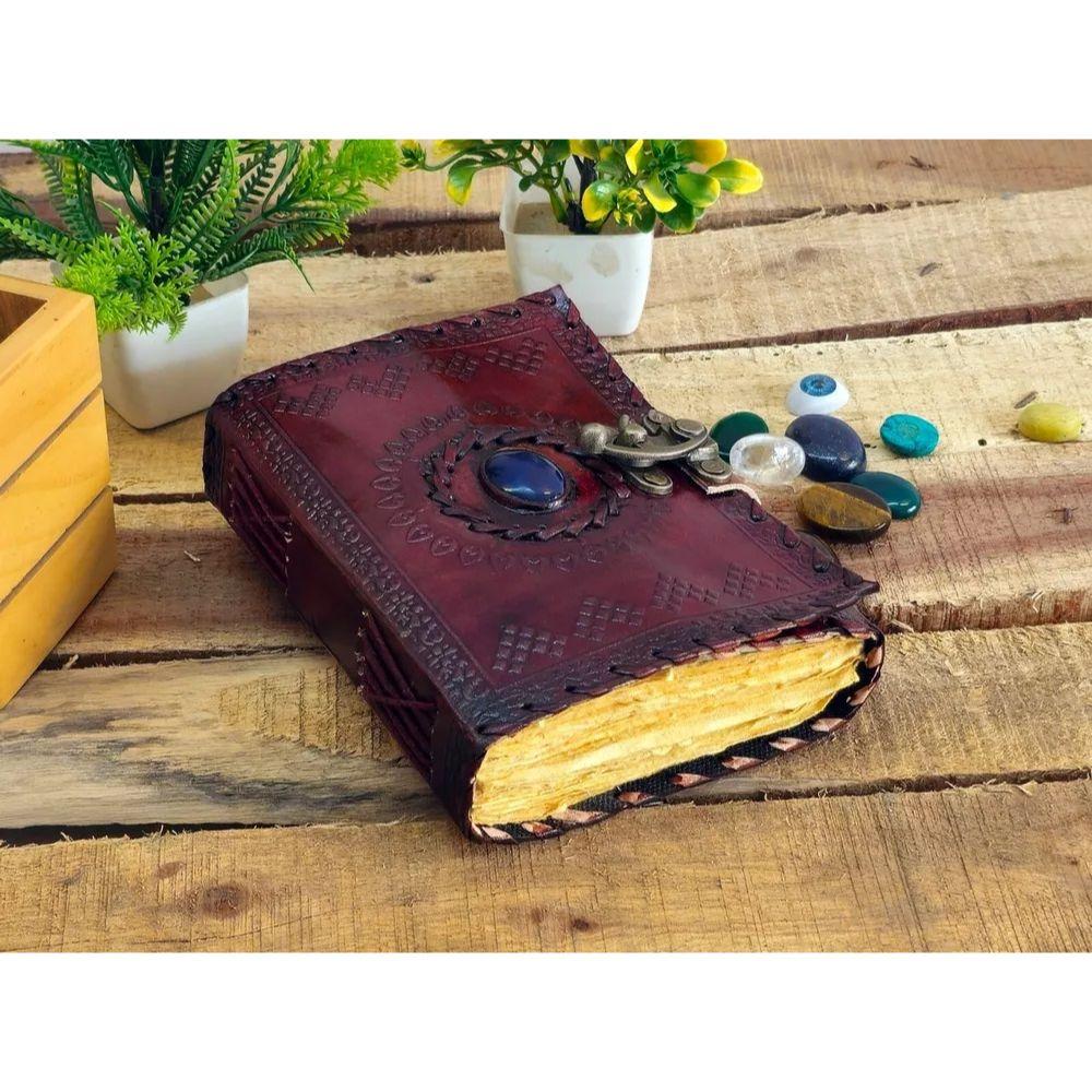 Grimoire Journal Leather Journal Blank Spell Book Book of Shadows Leather