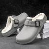 Fashion Winter Men Slippers Keep Warm Men Cotton Shoes with Fur Couple Home Slides Waterproof Flat Casual Shoes Indoor Outdoor Slippers