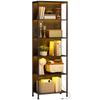 Bookshelf With 5 Tiers Standing Shelf With LED Lighting 7 Light Colors For Living Room 60 X 30 X 179 Cm Black