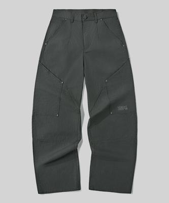 Beodeonteu Utility Side Big Pocket Wide Pants [Charcoal]
