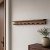 Black Walnut Wall-Mounted Coat Rack Natural Finish for Hallway, Small Apartments
