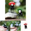 No Face Man Holding Umbrella Sitting Posture Hat Mini Model Desktop Ornament For Family Fun