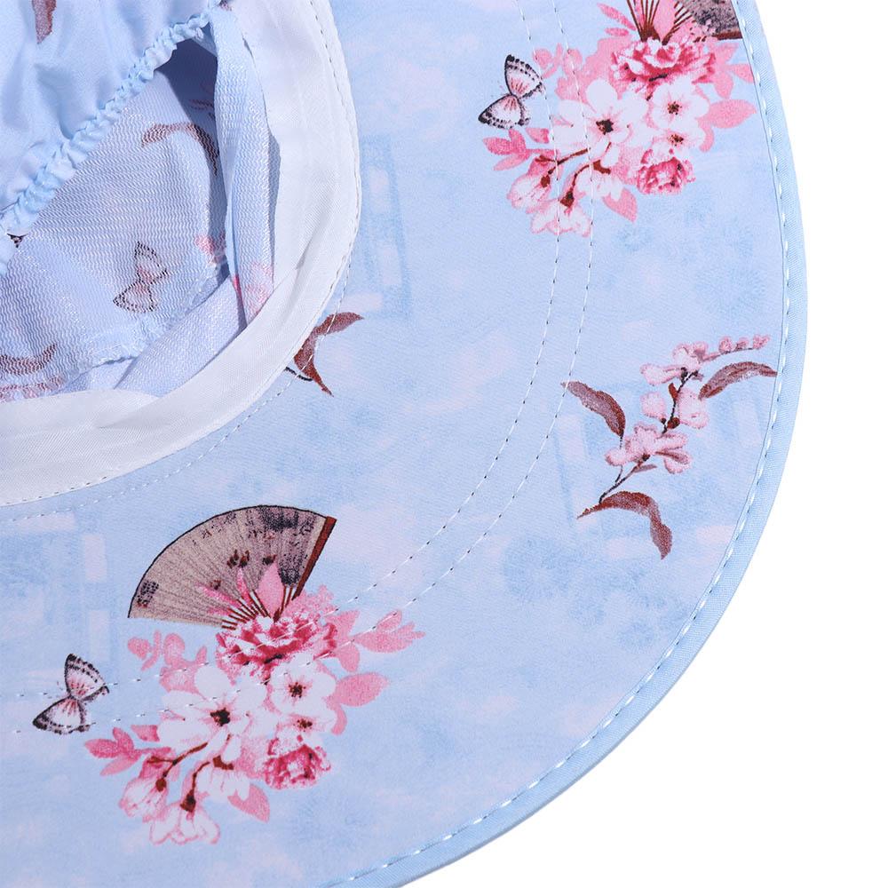 Flower Sunshade Shawl Cap Wide-Brimmed Neck Protection Hat Peaked Cap Picking Tea Hat  Travel